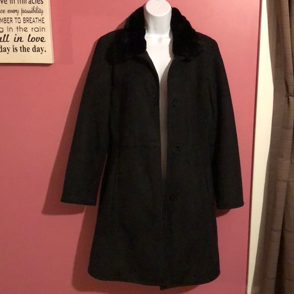 Dana Buchman faux shearling w/ real fur collar - Picture 3 of 7